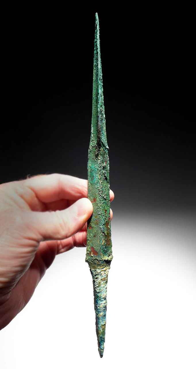 MASSIVE ANCIENT BRONZE ARTILLERY JAVELIN BOLT SPEARHEAD FROM THE NEAR EAST  *LUR160