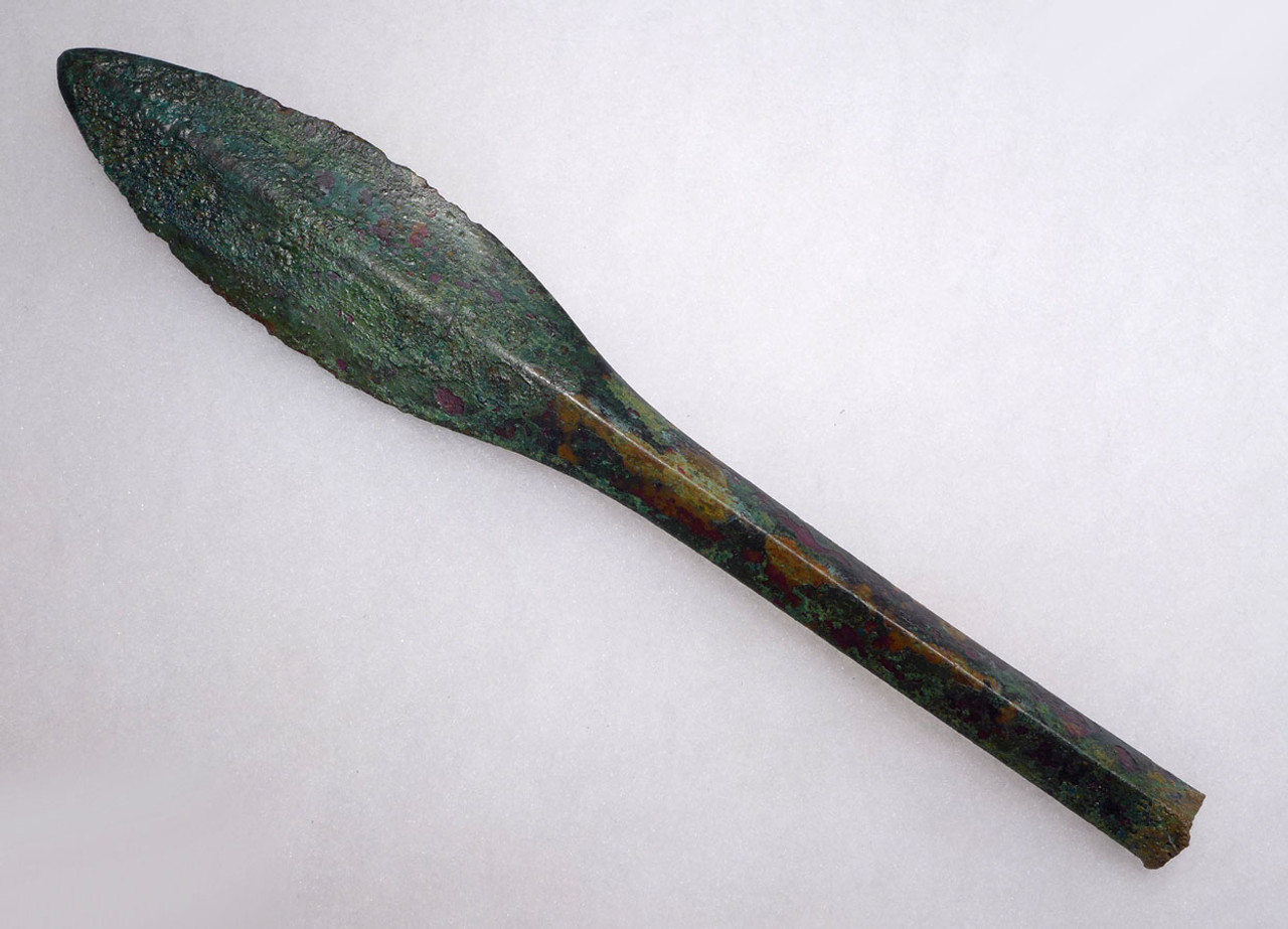 LARGE ANCIENT BRONZE ARTILLERY JAVELIN BOLT SPEARHEAD FROM THE NEAR EAST  *LUR159