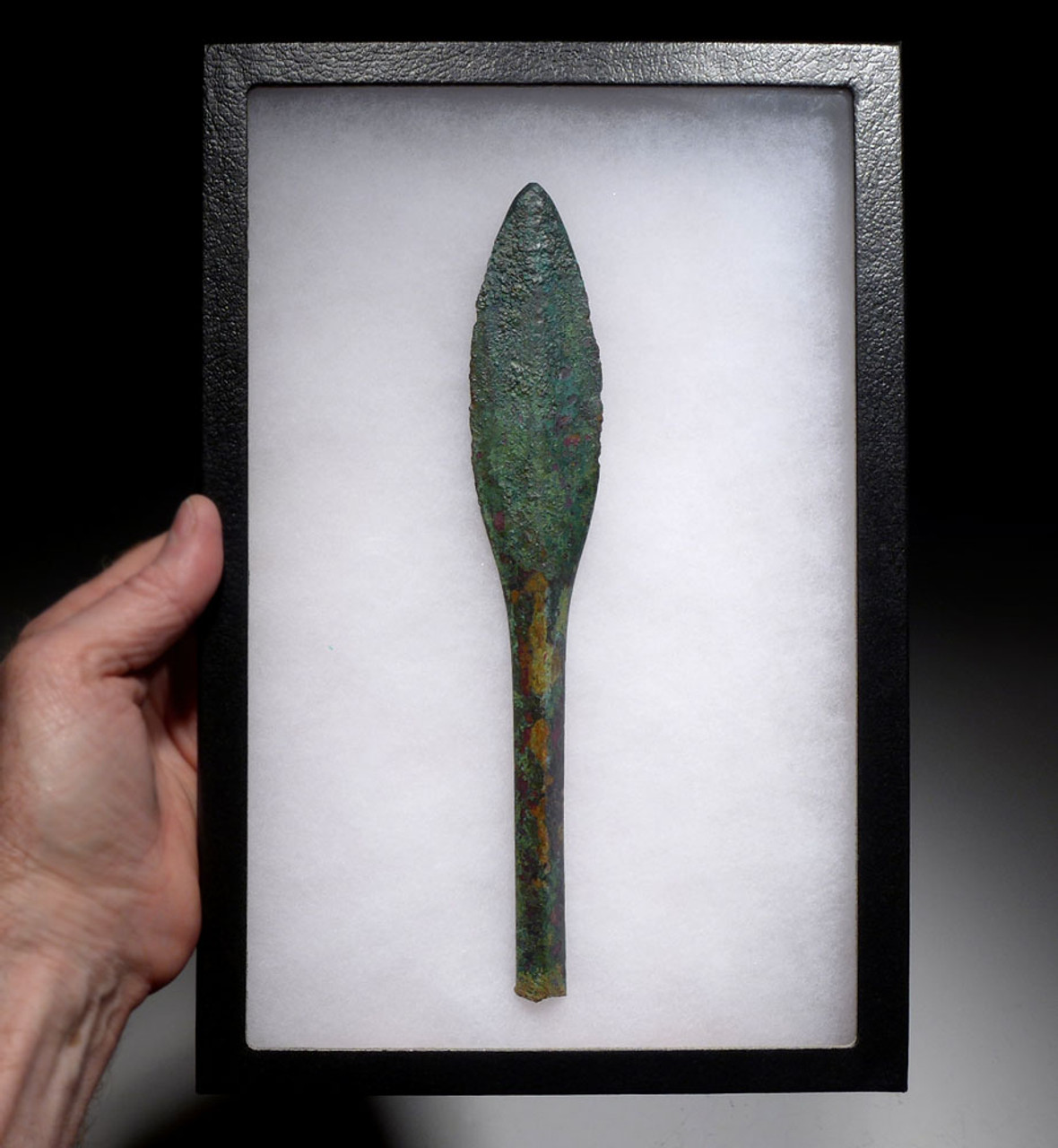 LARGE ANCIENT BRONZE ARTILLERY JAVELIN BOLT SPEARHEAD FROM THE NEAR EAST  *LUR159