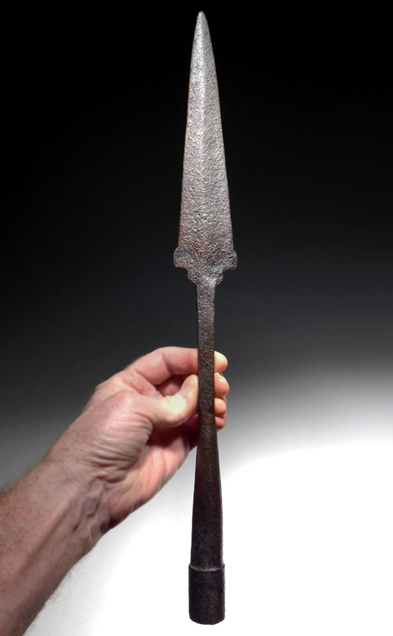 LARGE UMAYYAD DYNASTY ANCIENT IRON SPEAR HEAD FROM THE EARLY ISLAMIC ENEMY OF THE BYZANTINE ROMAN EMPIRE *NE208