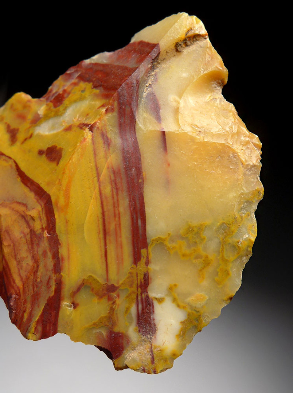 RARE CRAZY COLORFUL NEANDERTHAL PRESTIGE JASPER FLAKE MOUSTERIAN TOOL FROM FONTMAURE FRANCE  *M408