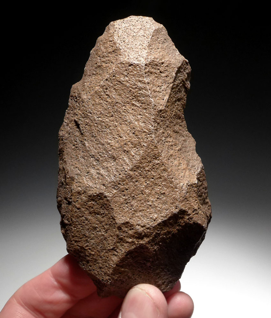 EXQUISITE ACHEULEAN HAND AXE OF VESICULAR BASALT MADE BY AFRICAN HOMO ERGASTER  *ACH290