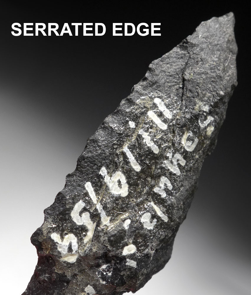 TWO RARE BASALT ATLATL PRE-COLUMBIAN SPEARHEADS *PC322 - TIME