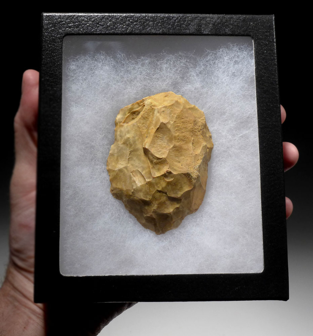 INVESTMENT-CLASS YELLOW FLINT NEANDERTHAL MOUSTERIAN HAND AXE FROM FRANCE  *M413