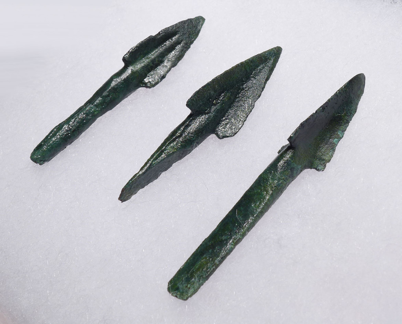 THREE RARE ANCIENT GREEK MACEDONIA BRONZE ARROWHEAD WITH ARMOR-PIERCING TRILOBATE HEADS *NE198