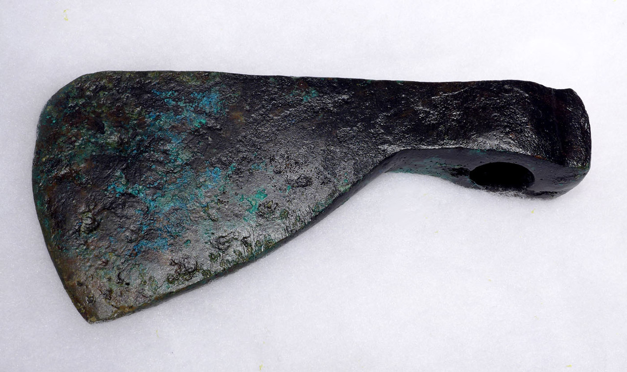 LARGE LURISTAN ANCIENT BRONZE BATTLE AXE WITH SUPERB COLOR PATINA FOR HEAVY INFANTRY   *LUR176