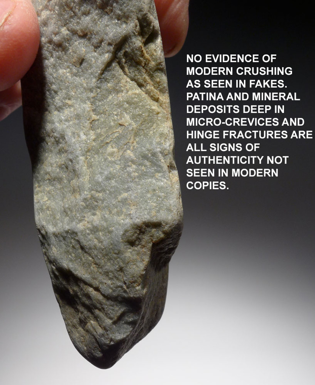 EUROPEAN HOMO ERECTUS OLDOWAN POINTED PROTO PEBBLE AXE SHOWING EVOLVING HUMAN TOOL DESIGN  *PB149