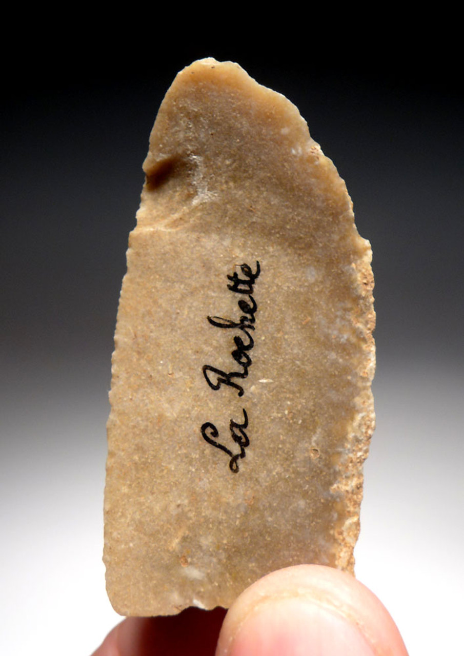 SUPERB UPPER PALEOLITHIC AURIGNACIAN FLINT BLADE FROM FAMOUS CRO-MAGNON SITE LA ROCHETTE FRANCE  *UP036