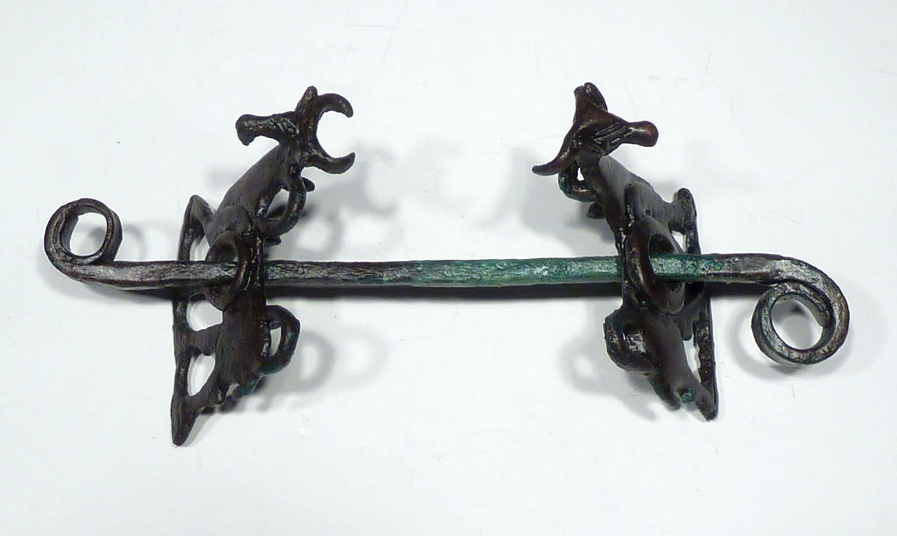 MUSEUM-CLASS ANCIENT CHARIOT LURISTAN BRONZE HORSE BIT WITH IBEX CHEEK-PIECES  *LUR196