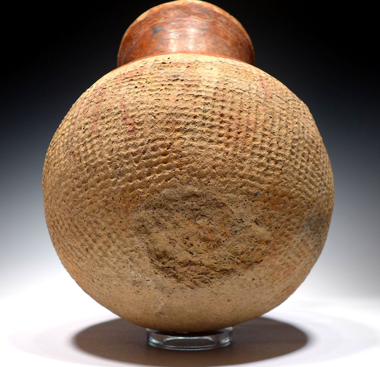 FINEST OF THE COLLECTION - EXTREMELY RARE RED AFRICAN NEOLITHIC ANCIENT FLARED RIM CERAMIC POT FROM THE WEST SAHEL  *PCAP03