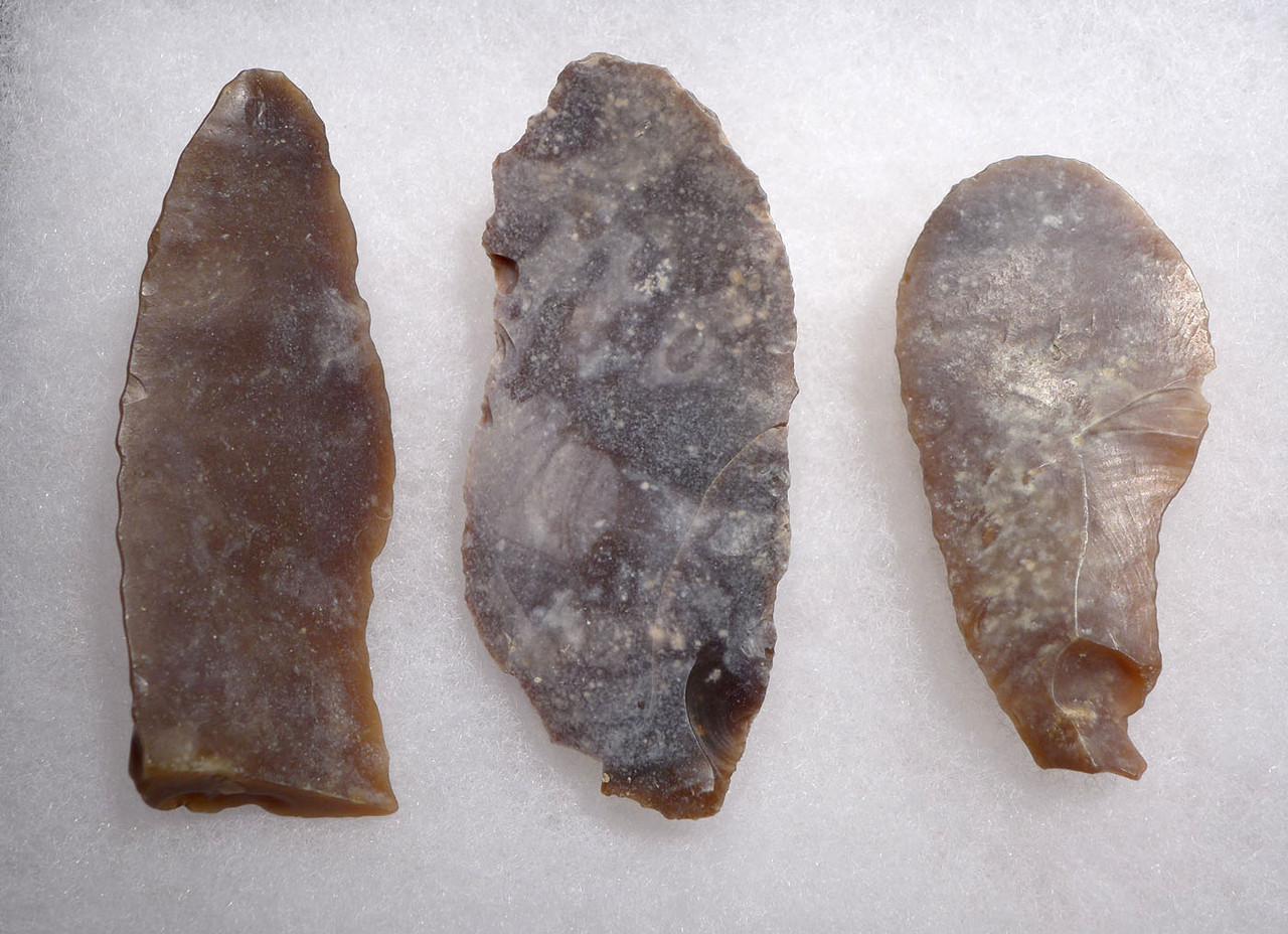 THREE CHOICE AFRICAN NEOLITHIC FLINT FLAKE TOOLS FROM THE CAPSIAN CULTURE  *CAP267