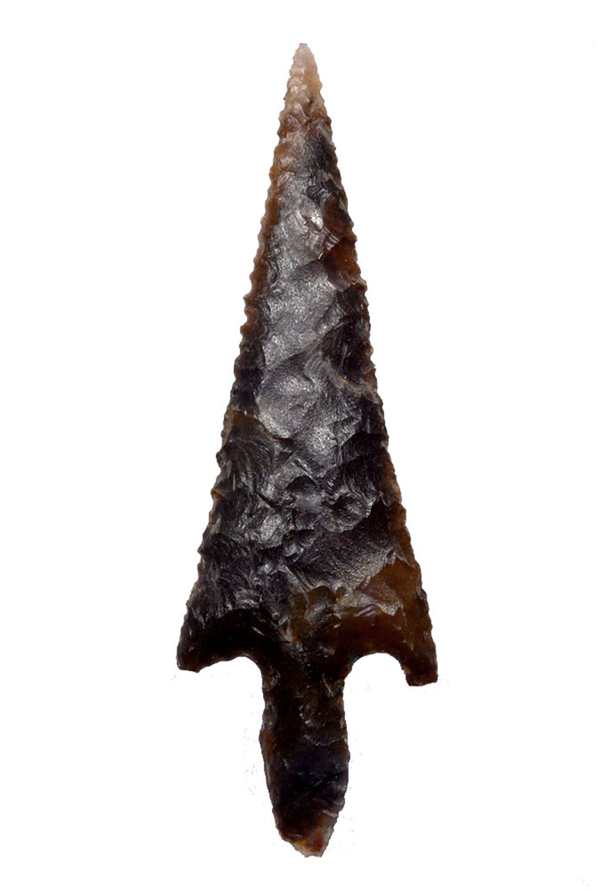 BEST OF THE BEST CAPSIAN AFRICAN NEOLITHIC ELONGATE TONGUE TANG BARBED ARROWHEAD  *CAP301