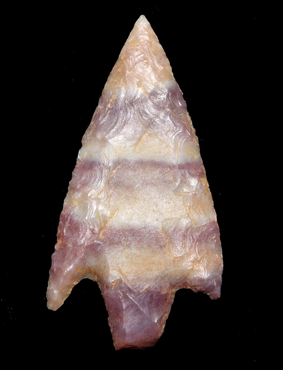 CANDY STRIPE CAPSIAN AFRICAN NEOLITHIC DELTA BARBED ARROWHEAD  *CAP296