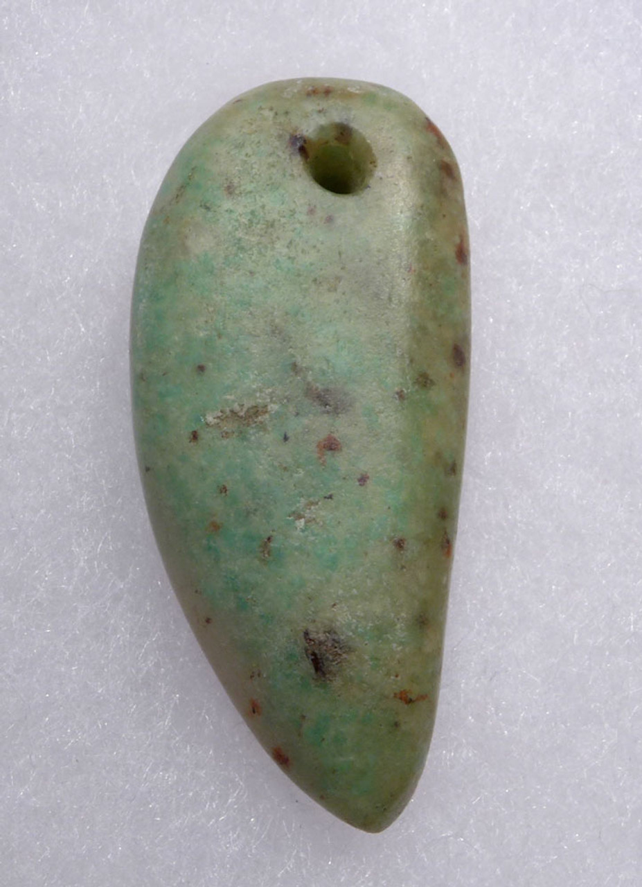 CHOICE CAPSIAN AFRICAN NEOLITHIC LARGE DRILLED GEMSTONE PENDANT IN AMAZONITE  *CAP304