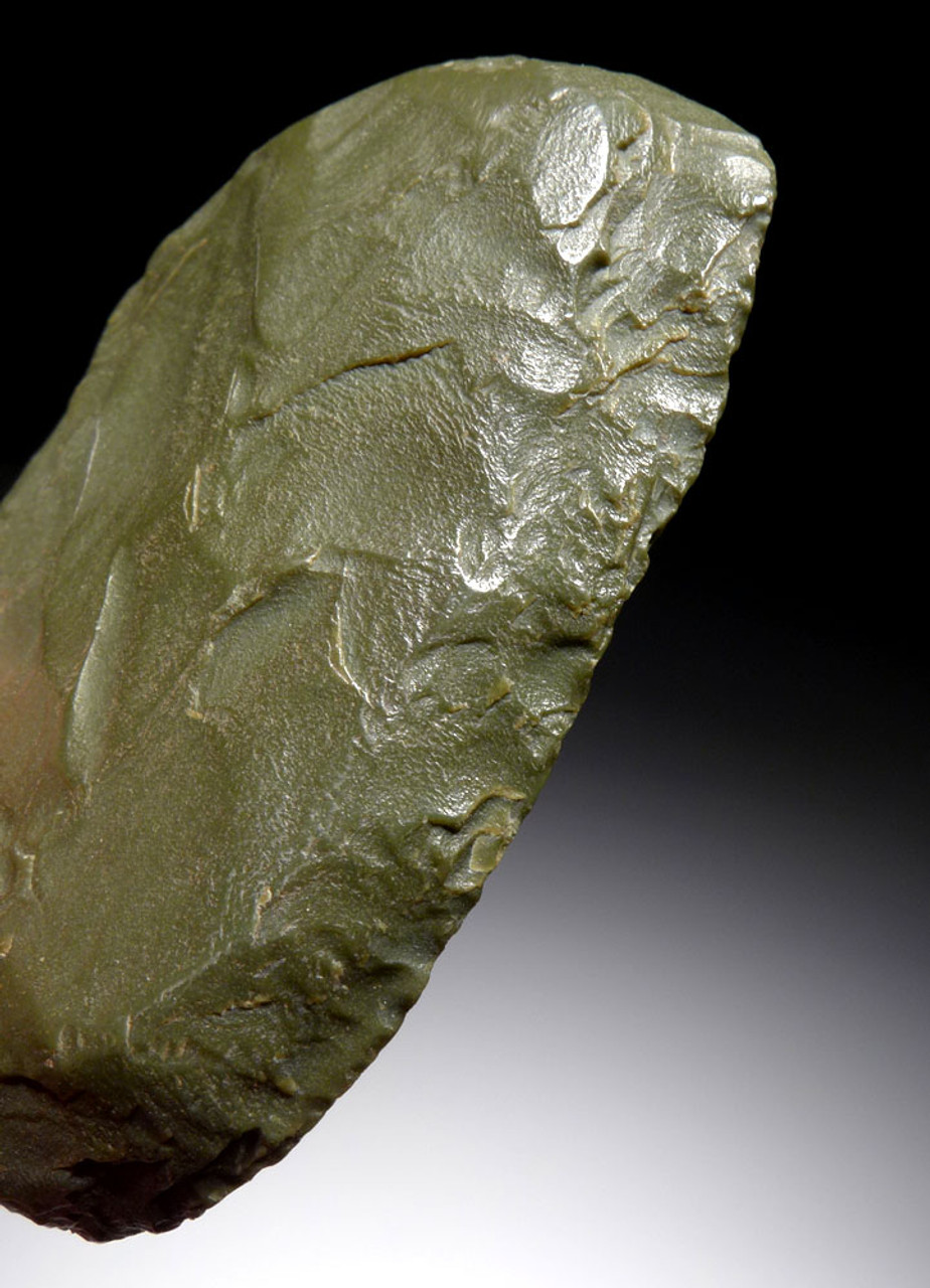 EXCEPTIONAL TENERIAN GREEN JASPER END SCRAPER FROM THE AFRICAN NEOLITHIC PEOPLE OF THE GREEN SAHARA  *CAP316