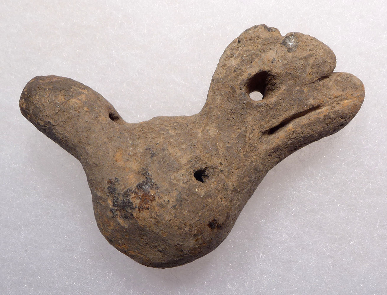 RARE TWO-TONE PRE-COLUMBIAN MAYAN QUETZAL BIRD CERAMIC WHISTLE PENDANT  *PC354