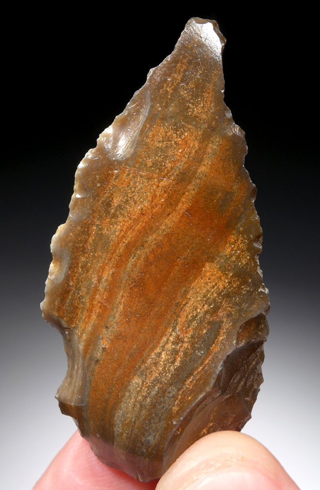 RARE PETRIFIED WOOD AFRICAN STONE AGE ATERIAN BORER AWL FLAKE TOOL