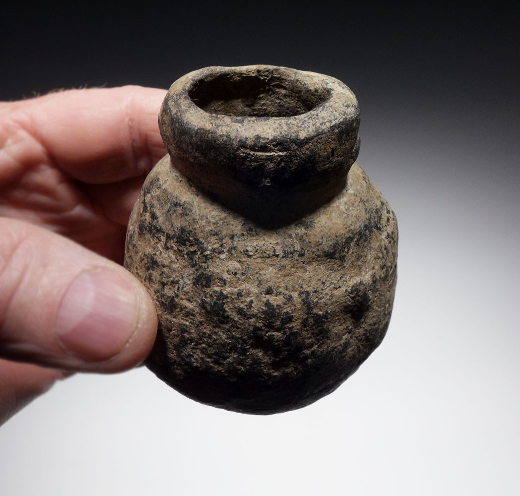 SMALL AFRICAN NEOLITHIC ANCIENT CERAMIC GLOBULAR VESSEL FROM THE WEST SAHEL  *CAP352