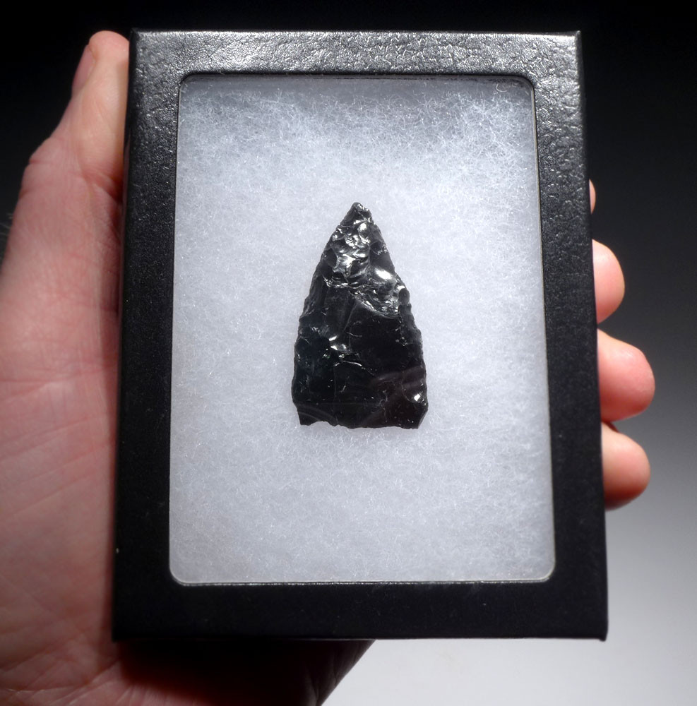 Ancient ブラックメタル　BLACKL NAZCA PRE-COLUMBIAN OBSIDIAN ATLATL DART SPEARHEAD FROM THE ICA