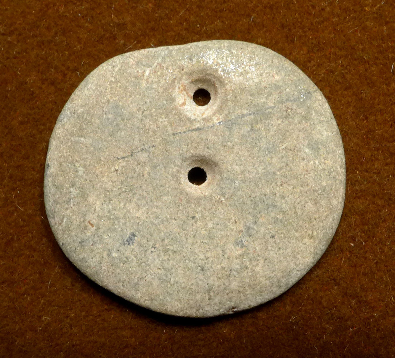 ANCIENT CARVED STONE DISK BEAD APPLIQUE FROM THE GREATER NICOYA PRE-COLUMBIAN CULTURE  *PC391