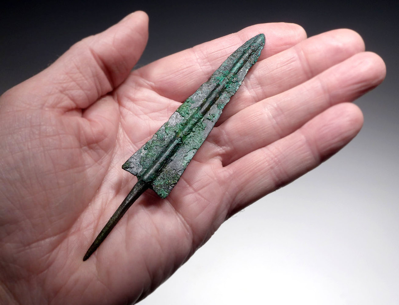 LURISTAN ANCIENT BRONZE NARROW TRIANGULAR SPEARHEAD FOR A THROWING JAVELIN *LUR231