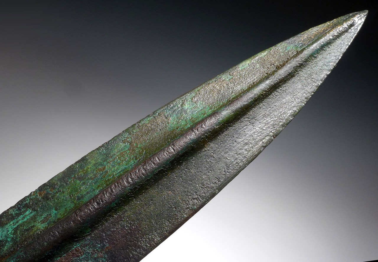 HEAVY MUSEUM-CLASS ANCIENT BRONZE ARTILLERY WILLOW LEAF SPEAR HEAD FROM LURISTAN  *LUR234