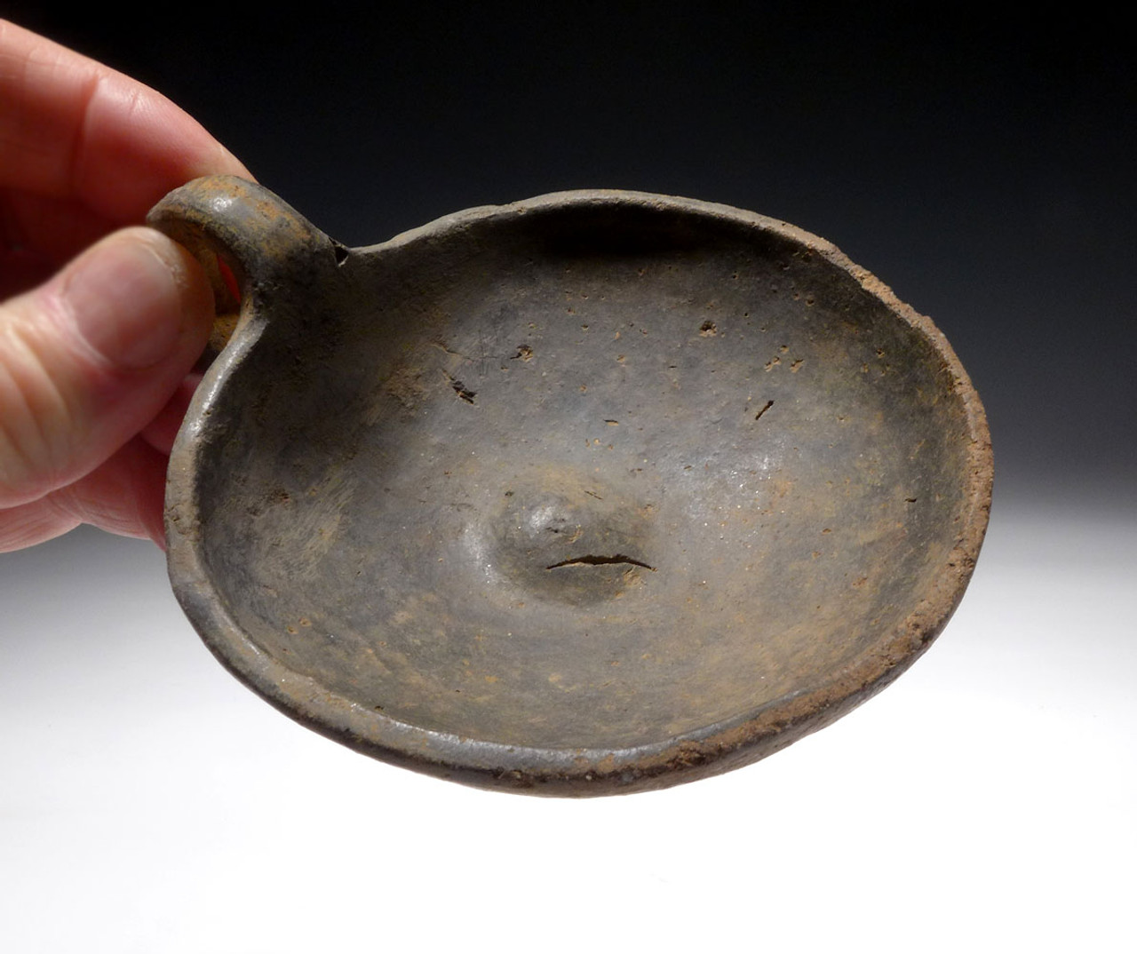 BLACKWARE CERAMIC LADLE DIPPER FROM THE BRONZE AGE URNFIELD LUSATIAN CULTURE  *URN33