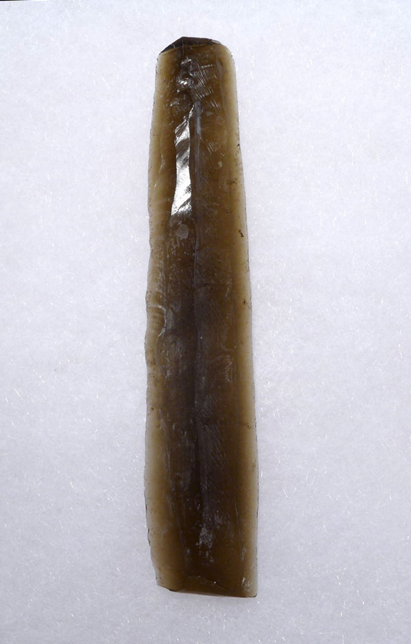 LARGE AZTEC PRE-COLUMBIAN GREEN CRYSTAL OBSIDIAN BLOOD-LETTING SACRIFICE BLADE KNIFE  *PC417