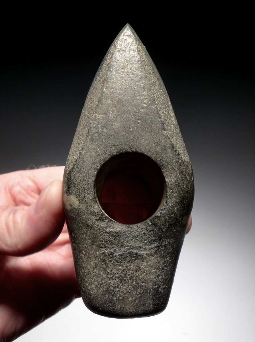 SUPERB HARDSTONE BOAT AXE SKULL CRUSHER BATTLE AXE OF THE EUROPEAN