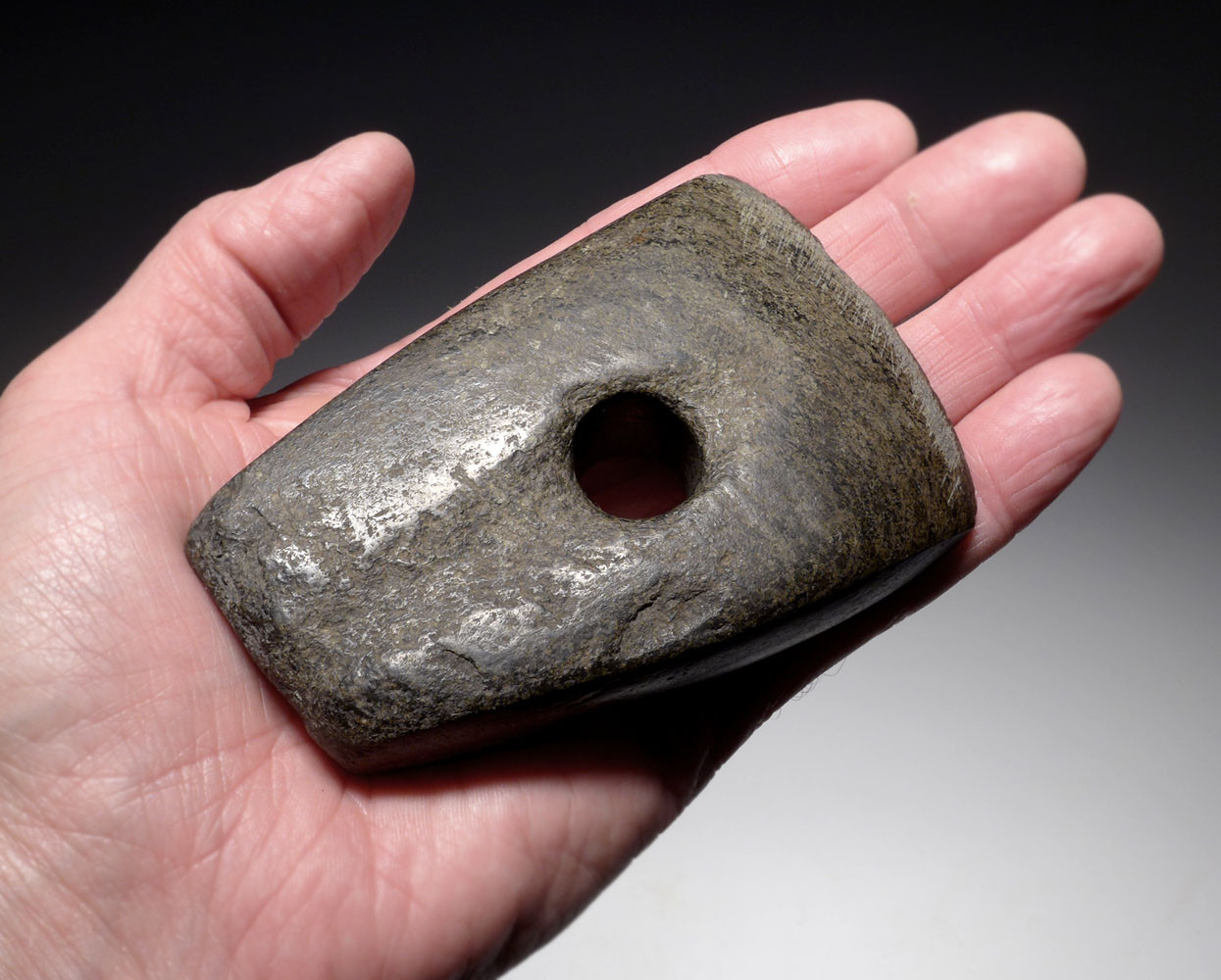 RARE INTACT LINEAR POTTERY CULTURE NEOLITHIC HARDSTONE PERFORATED