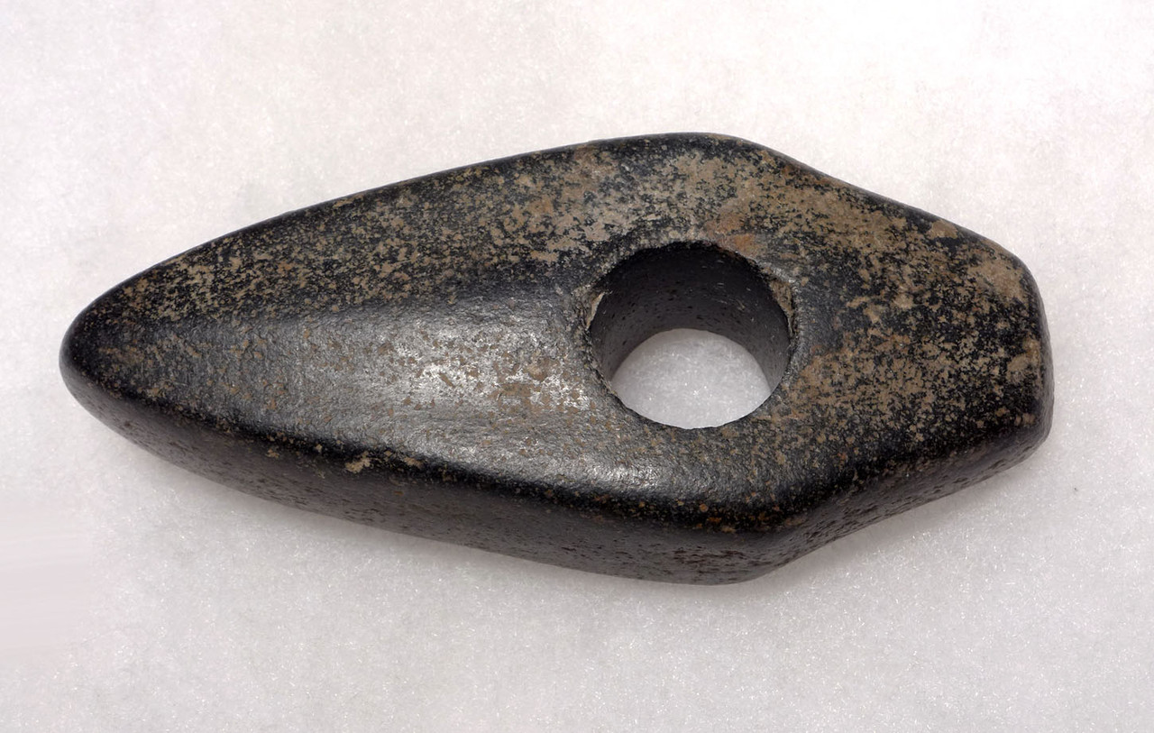 STUNNING CORDED WARE CULTURE BLACK STONE BOAT AXE PRESTIGE BATTLE