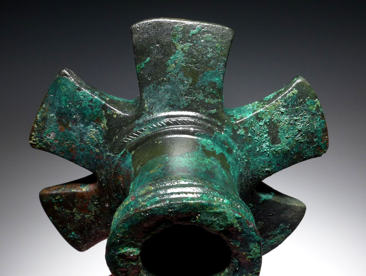 MASSIVE MUSEUM-CLASS ANCIENT LURISTAN BRONZE RADIAL BLADE DISK MACE FROM THE NEAR EAST *LUR271