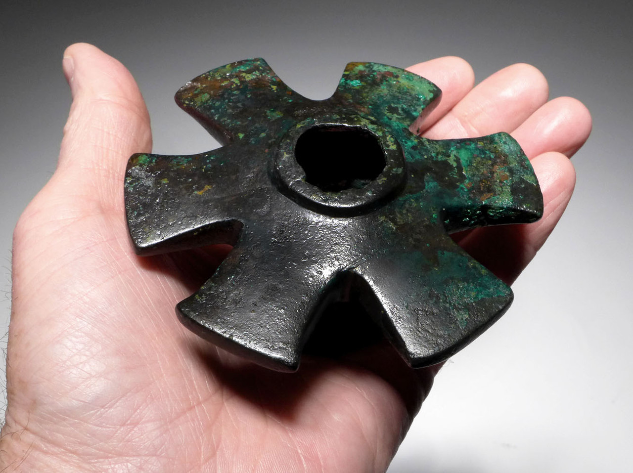 MASSIVE MUSEUM-CLASS ANCIENT LURISTAN BRONZE RADIAL BLADE DISK MACE FROM THE NEAR EAST *LUR271
