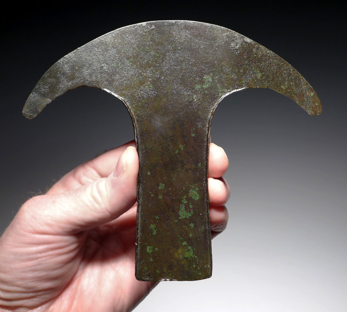 SUPERB PRE-COLUMBIAN AZTEC COPPER HOE AXE MONEY *PC436 - TIME