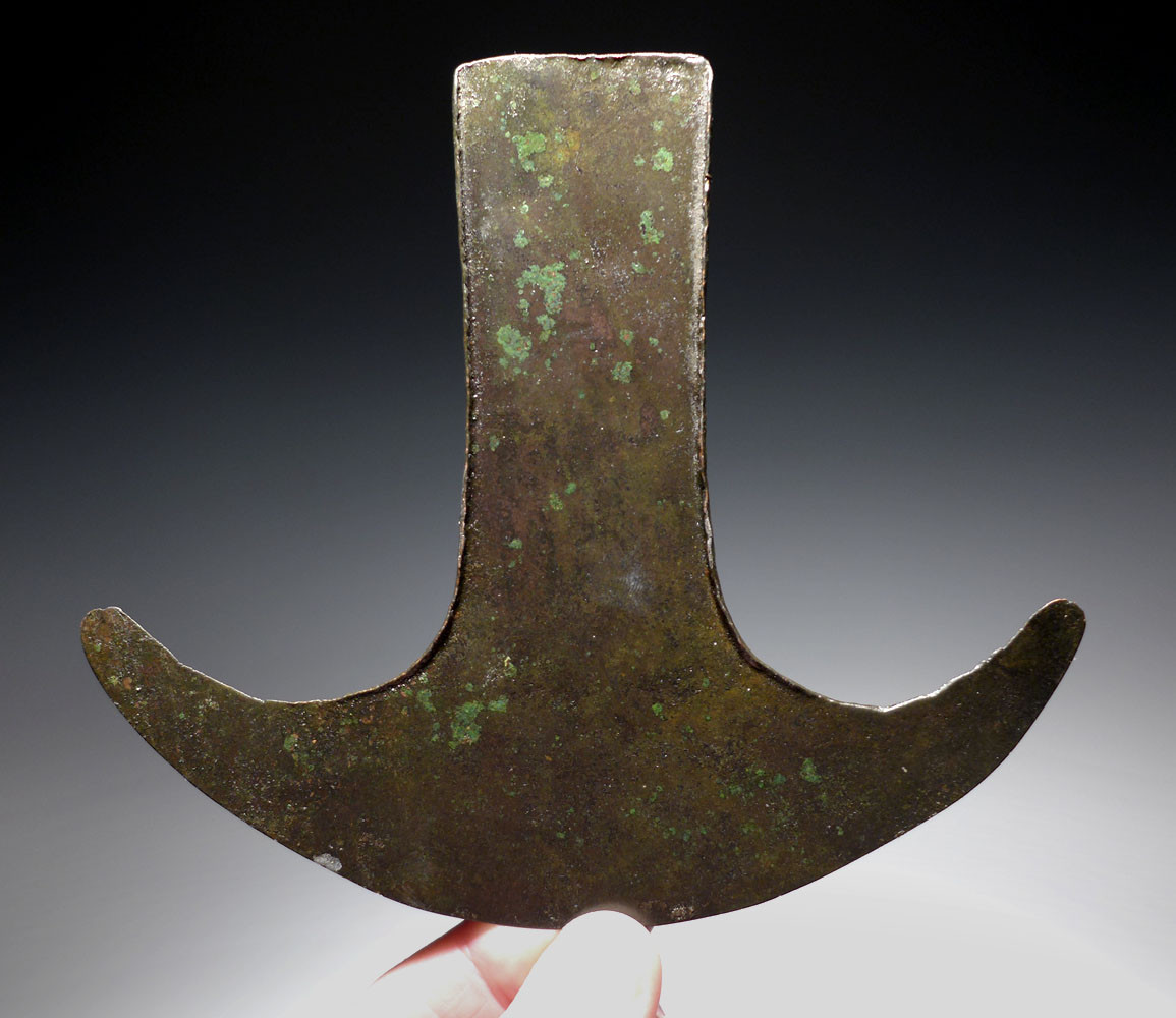 SUPERB PRE-COLUMBIAN AZTEC COPPER HOE AXE MONEY *PC436 - TIME