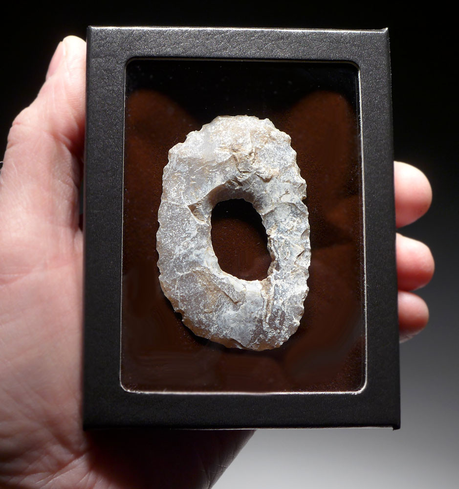 MAYAN PRE-COLUMBIAN FLAKED ECCENTRIC CLOSED RING EFFIGY  *PC443