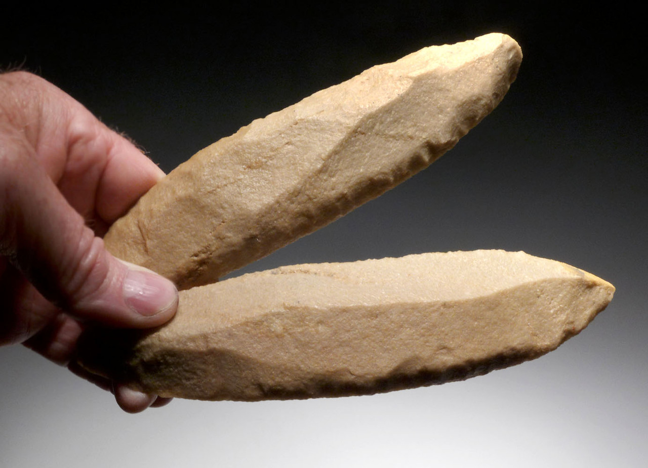 FOUND TOGETHER TENERIAN AFRICAN NEOLITHIC LARGE STONE KNIFE BLADES FROM THE "GREEN SAHARA"  *CAP385