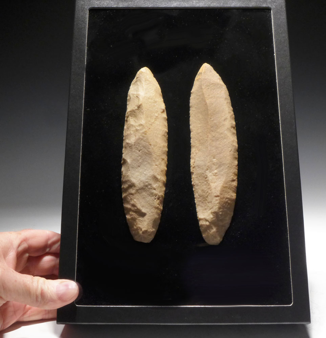 FOUND TOGETHER TENERIAN AFRICAN NEOLITHIC LARGE STONE KNIFE BLADES FROM THE "GREEN SAHARA"  *CAP385