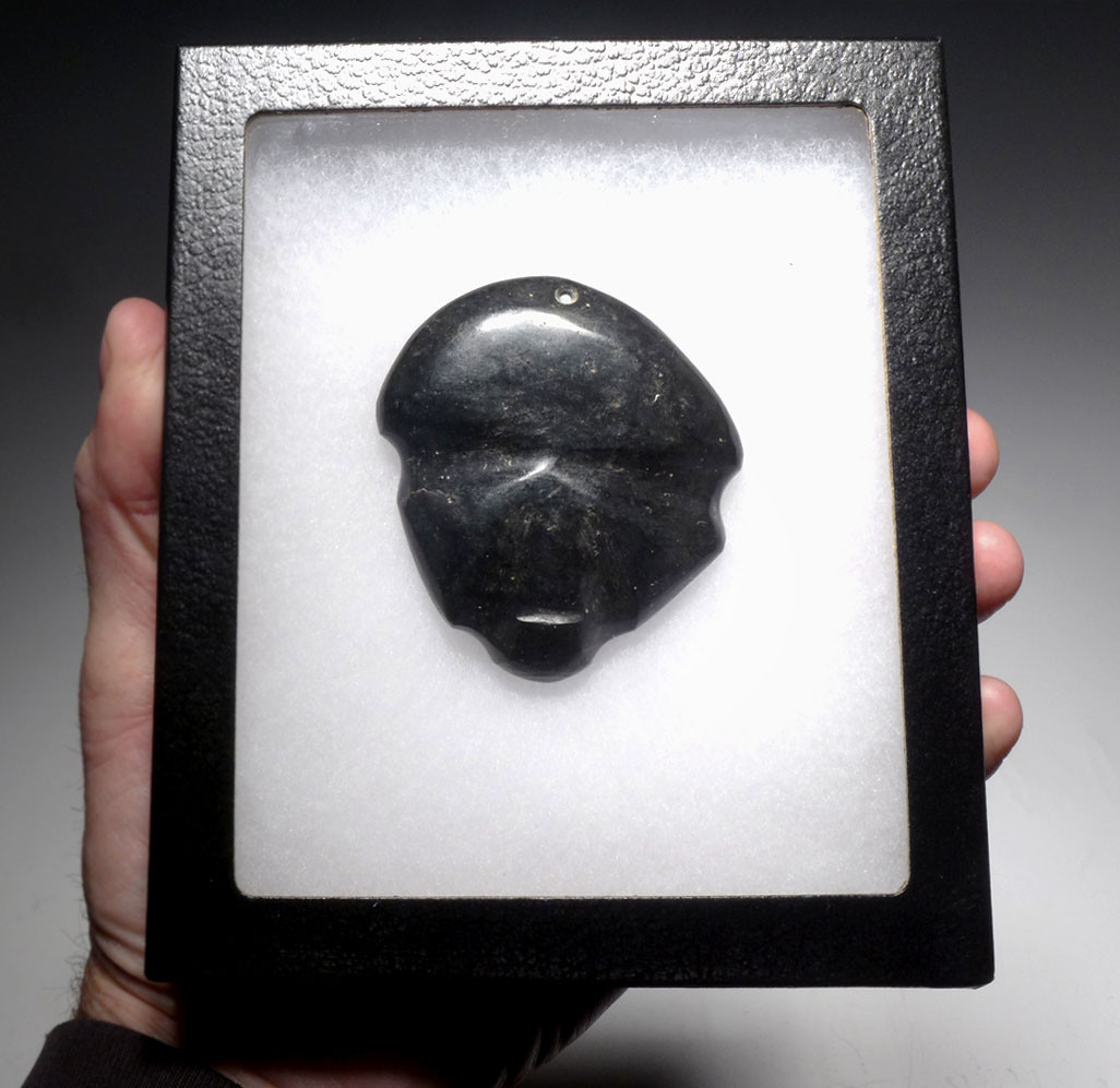 ANCIENT ALIEN? PRE-COLUMBIAN LARGE MEZCALA CARVED STONE HEAD