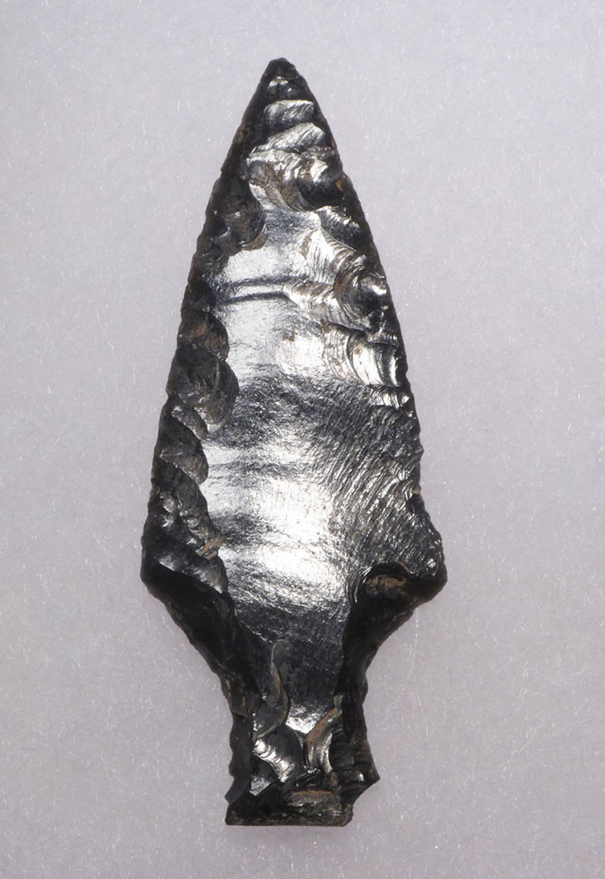 TOP COLLECTOR-GRADE PRE-COLUMBIAN AZTEC OBSIDIAN DELTA TLAHHUITOLLI ARROWHEAD  *PC474