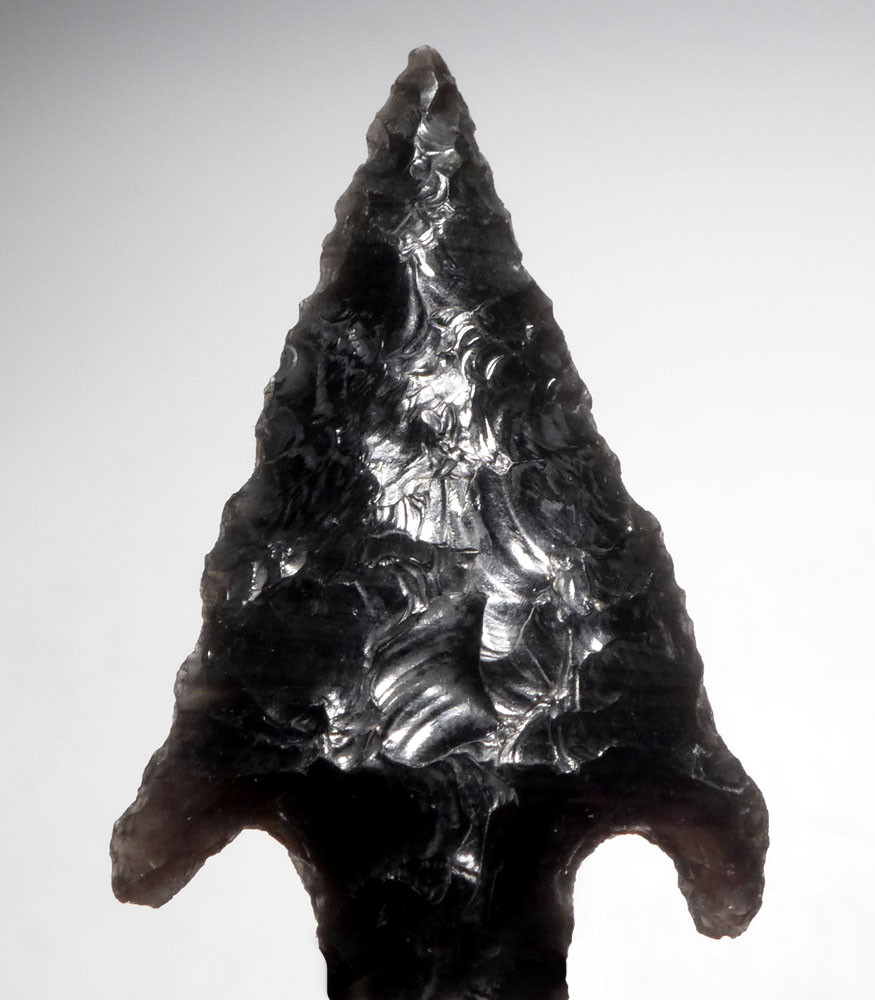 CHOICE AZTEC PRE-COLUMBIAN OBSIDIAN BARBED ATLATL DART PROJECTILE