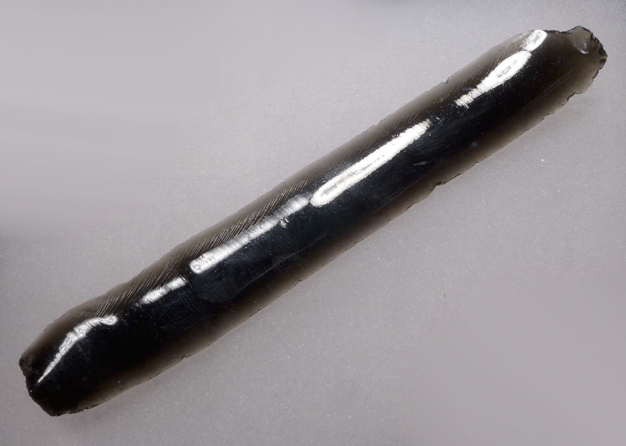 LARGE UNBROKEN AZTEC PRE-COLUMBIAN OBSIDIAN PRISMATIC BLADE KNIFE  *PC478