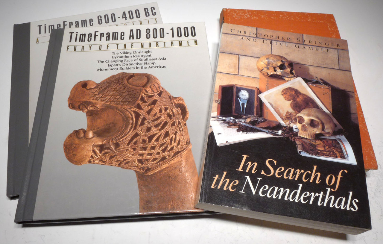 FOUR USED BOOKS ON NEANDERTHALS, PREHISTORIC AND ANCIENT EUROPE  *BK40