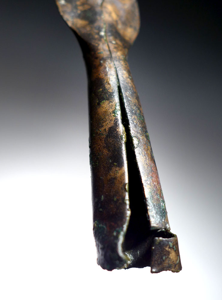 CHOICE ANCIENT ACHAEMENID BRONZE THROWING JAVELIN SPEARHEAD FROM