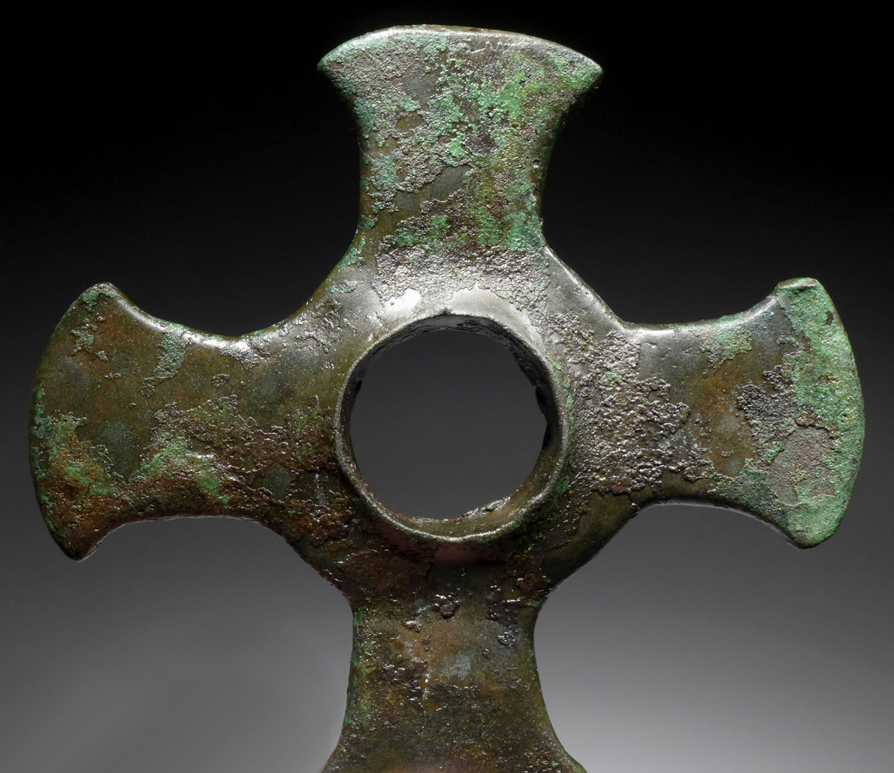 LARGE MUSEUM-CLASS ANCIENT BRONZE RADIAL BLADE DISK MACE FROM NEAR EAST LURISTAN  *LUR333
