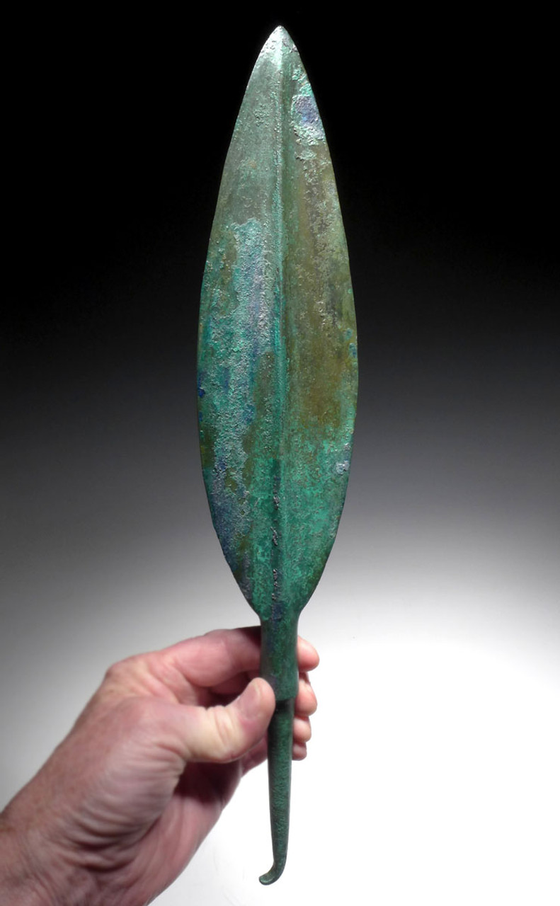 GIANT MUSEUM-CLASS ANCIENT SUMERIAN BRONZE PHALANX PIKE SPEARHEAD FROM THE NEAR EAST  *LUR335