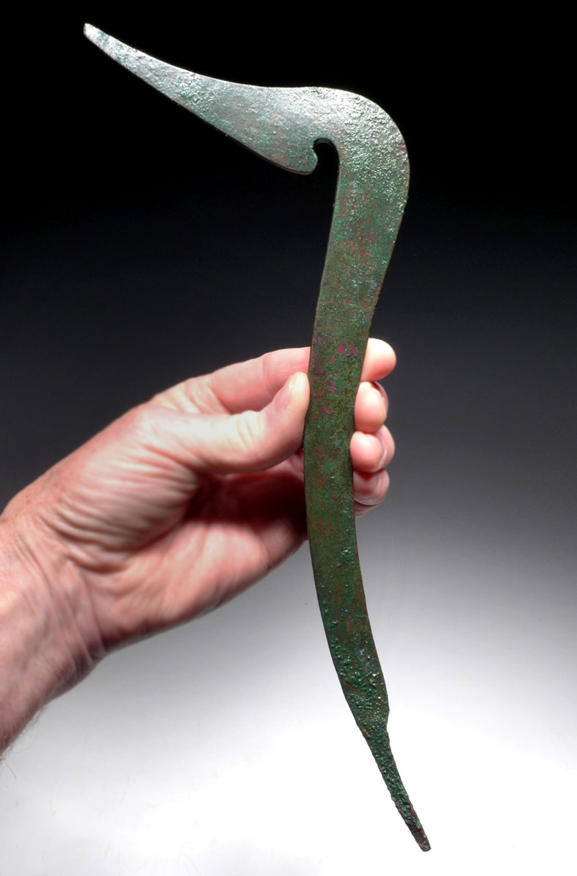 EXTREMELY RARE ANCIENT BACTRIAN ROYAL BRONZE HARPOON SWORD OF THE ANCIENT NEAR EAST  *LUR331