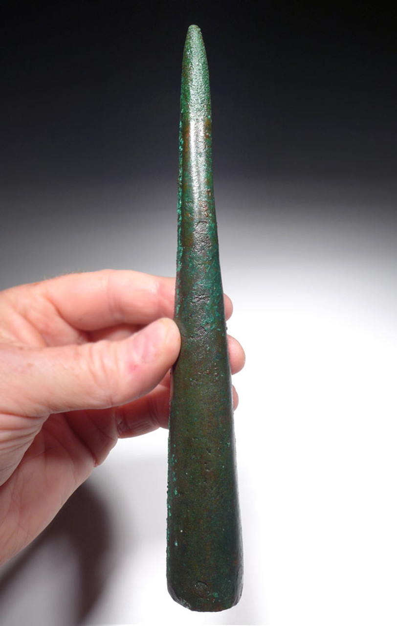 EXCEEDINGLY RARE HEAVY CAST COPPER BRONZE SPEAR HEAD OF THE PRE-COLUMBIAN MOCHE  *PC341