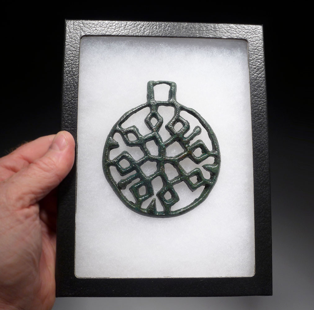 SPECTACULAR ANCIENT BRONZE HORSE PENDANT TRIBAL BADGE FROM A NOBLE