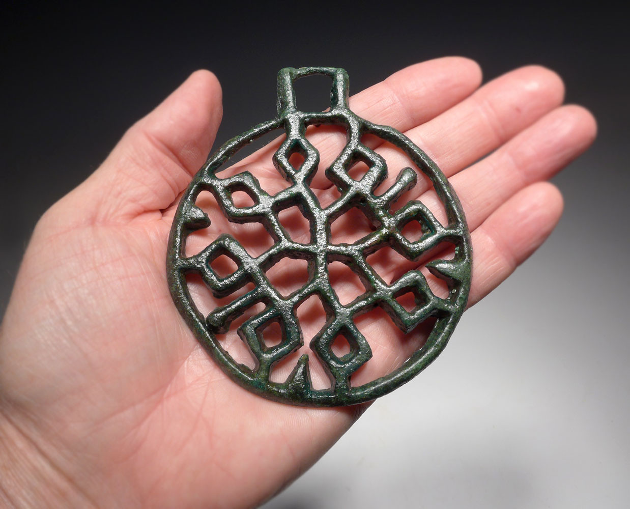 SPECTACULAR ANCIENT BRONZE HORSE PENDANT TRIBAL BADGE FROM A NOBLE
